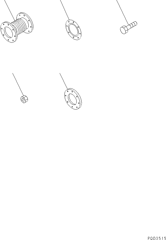 Diesel Generators Komatsu / EGS650       SA6D170A-1(KDP0064C) / EXHAUST RELATED PARTS (FLANGE AND BELLOWS)(031330 : A9110-A6A4)