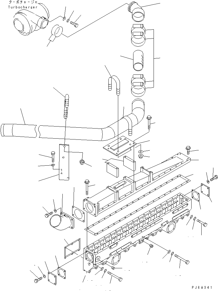 Diesel Generators Komatsu / EGS760       SAA6D170-P740(KDP0311C) / AIR INTAKE MANIFOLD AND AIR PIPING(#17210-17263)(030050 : A1310-A6C3)