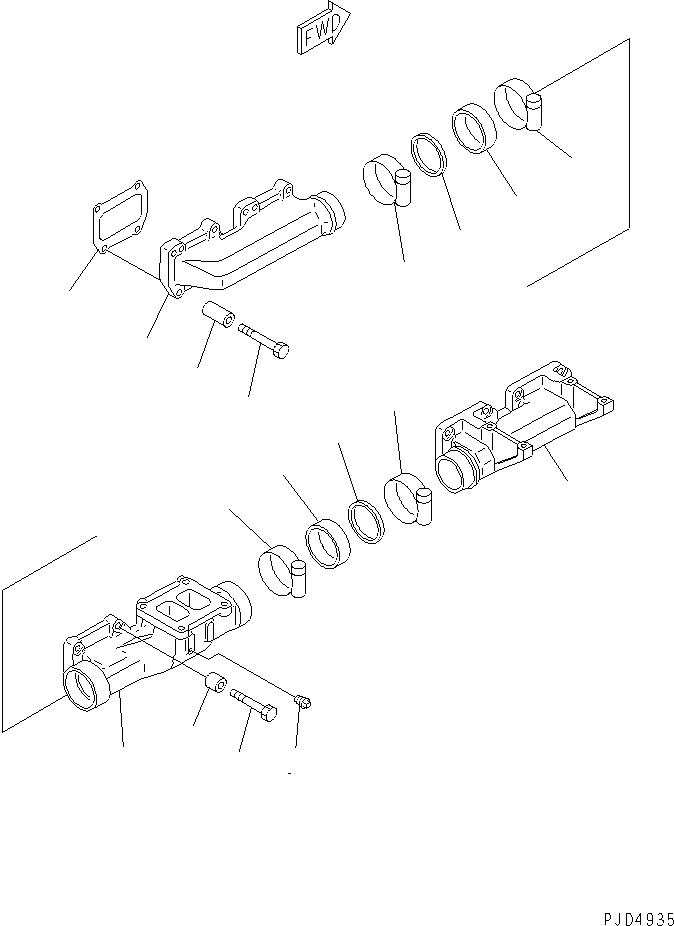 Diesel Generators Komatsu / EGS760       SAA6D170-P740(KDP0311C) / EXHAUST MANIFOLD(#19359-)(030110 : A1510-A6B9A)
