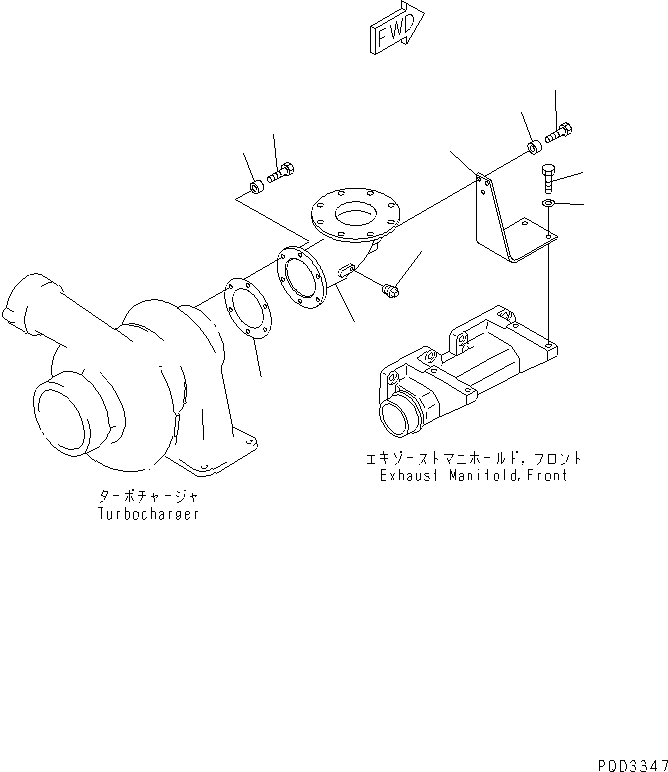 Diesel Generators Komatsu / EGS760       SAA6D170-P740(KDP0311C) / MUFFLER PIPING(#18082-)(030140 : A1670-A6A2B)