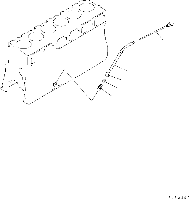 Diesel Generators Komatsu / EGS760       SAA6D170-P740(KDP0311C) / OIL GAUGE (WITH DRAIN CONNECTION PIPE)(#17938-)(030410 : A2110-B6E1A)