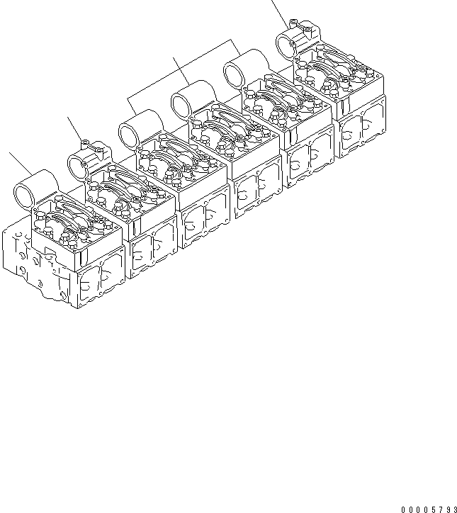 Diesel Generators Komatsu / EGS760       SAA6D170-P740(KDP0311C) / ROCKER ARM HOUSING (FOR NO.2 AND 6 CYLINDER ? WITH HOUSING BOSS)(#19274-)(030580 : A2411-A6A1)