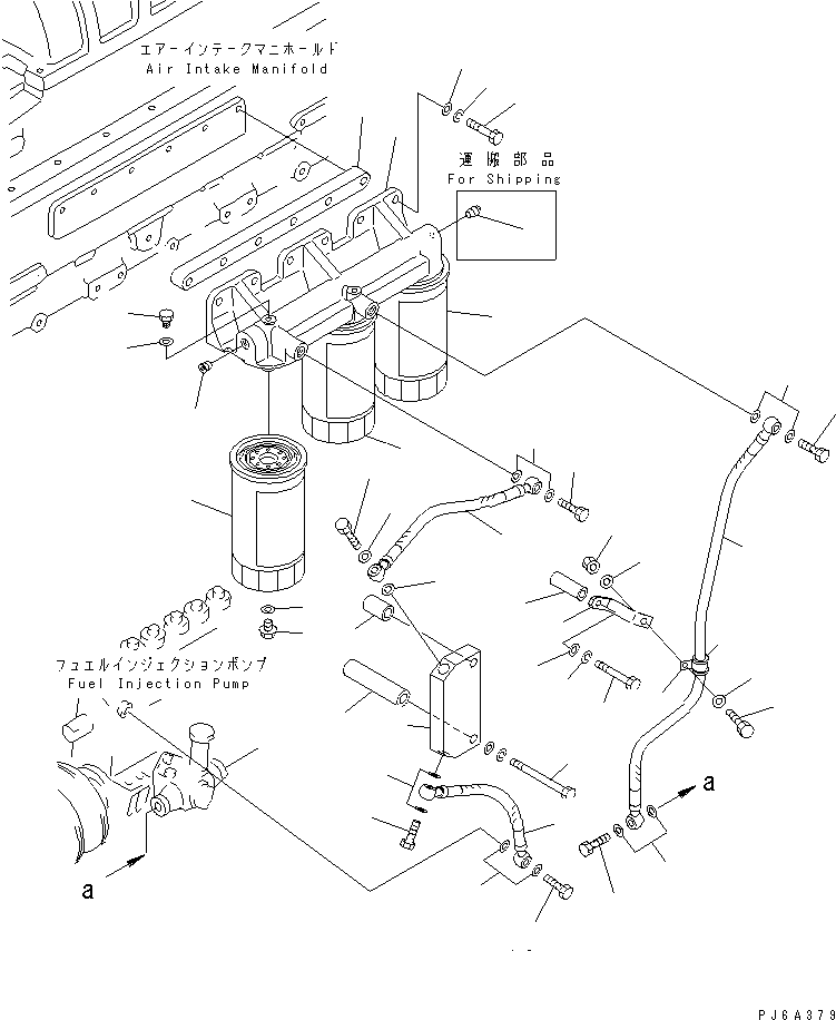 Diesel Generators Komatsu / EGS760       SAA6D170-P740(KDP0311C) / FUEL FILTER AND FUEL PIPING(#18143-)(030900 : A4110-A6D5B)