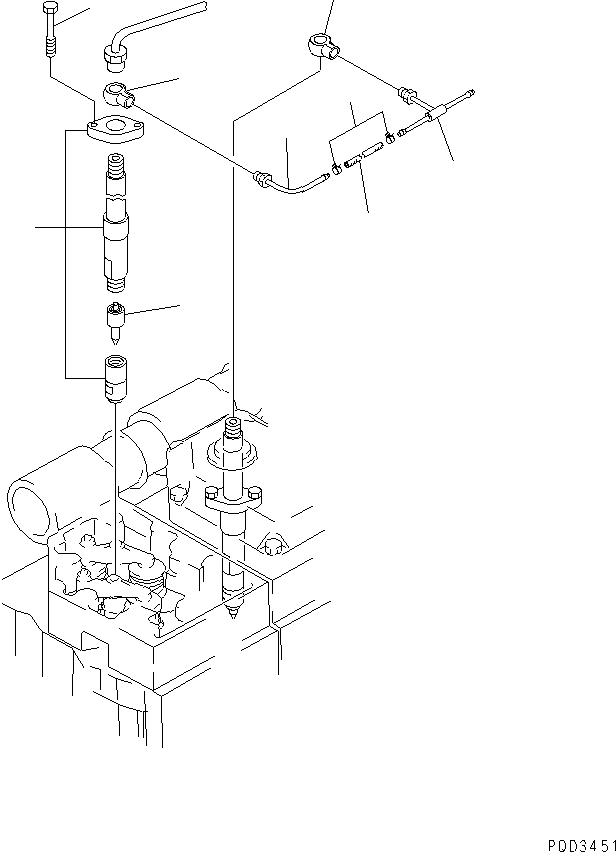 Diesel Generators Komatsu / EGS760       SAA6D170-P740(KDP0311C) / FUEL INJECTION NOZZLE AND SPILL PIPE(#18586-)(030930 : A4210-A6D7A)
