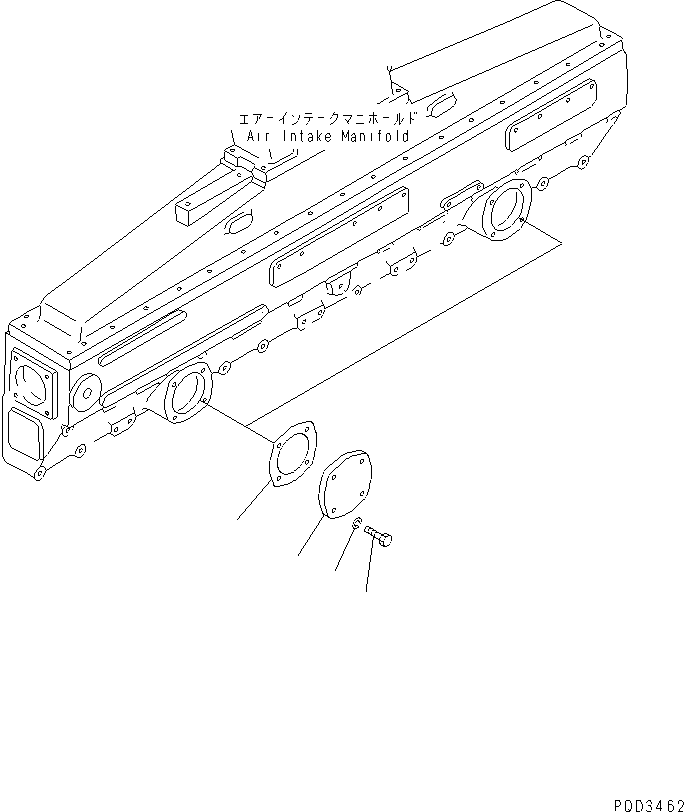 Diesel Generators Komatsu / EGS760       SAA6D170-P740(KDP0311C) / AIR INTAKE MANIFOLD COVER (WITHOUT AUTO PRIMING SYSTEM)(#11500-)(030970 : A4410-A6A1)