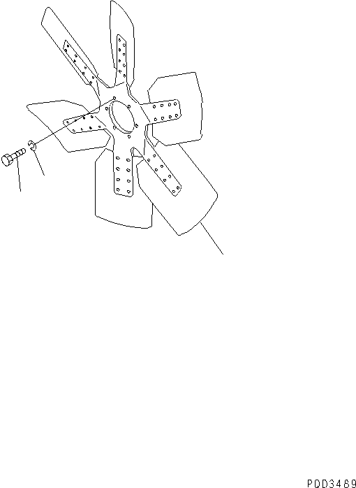 Diesel Generators Komatsu / EGS760       SAA6D170-P740(KDP0311C) / COOLING FAN (WIDE 1060MM. PUSH TYPE)(#11500-)(031040 : A5030-A6A1)