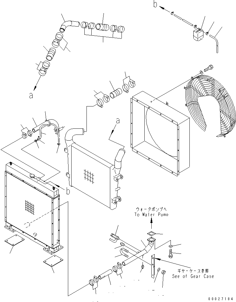 Diesel Generators Komatsu / EGS760       SAA6D170-P740(KDP0311C) / RADIATOR PIPING (WITH RESERVE TANK) (HOSE AND PIPE ONLY)(#17210-)(031190 : A9510-A6E9)