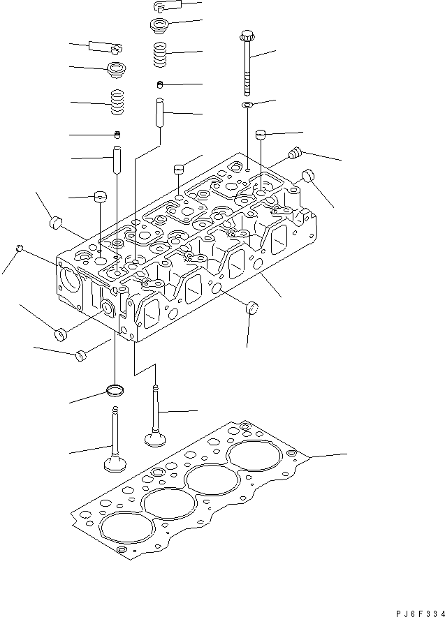 Diesel Generators Komatsu / EGS65-5     S4D95LE-2(KDP0313C) / CYLINDER HEAD(#107652-)(030010 : A1010-A0A5)
