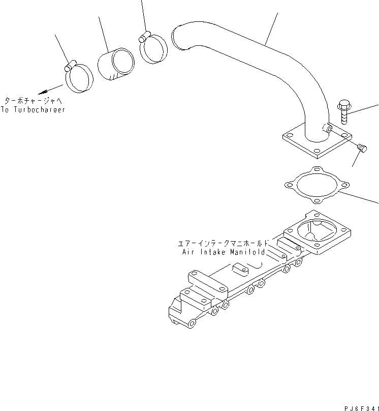 Diesel Generators Komatsu / EGS65-5     S4D95LE-2(KDP0313C) / AIR INTAKE CONNECTOR(#107652-)(030070 : A1320-A0A4)