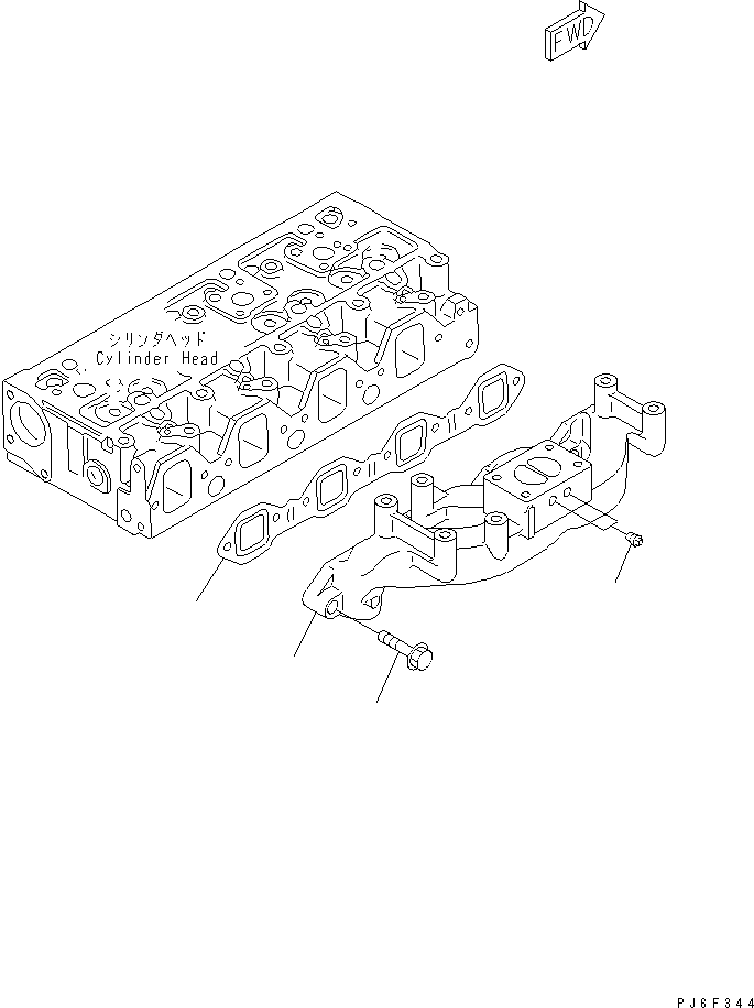Diesel Generators Komatsu / EGS65-5     S4D95LE-2(KDP0313C) / EXHAUST MANIFOLD(#107652-)(030090 : A1510-A0A2)