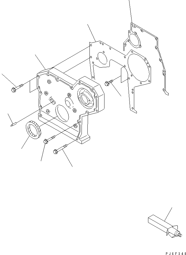 Diesel Generators Komatsu / EGS65-5     S4D95LE-2(KDP0313C) / FRONT COVER(#107651-)(030130 : A2040-A0A4)