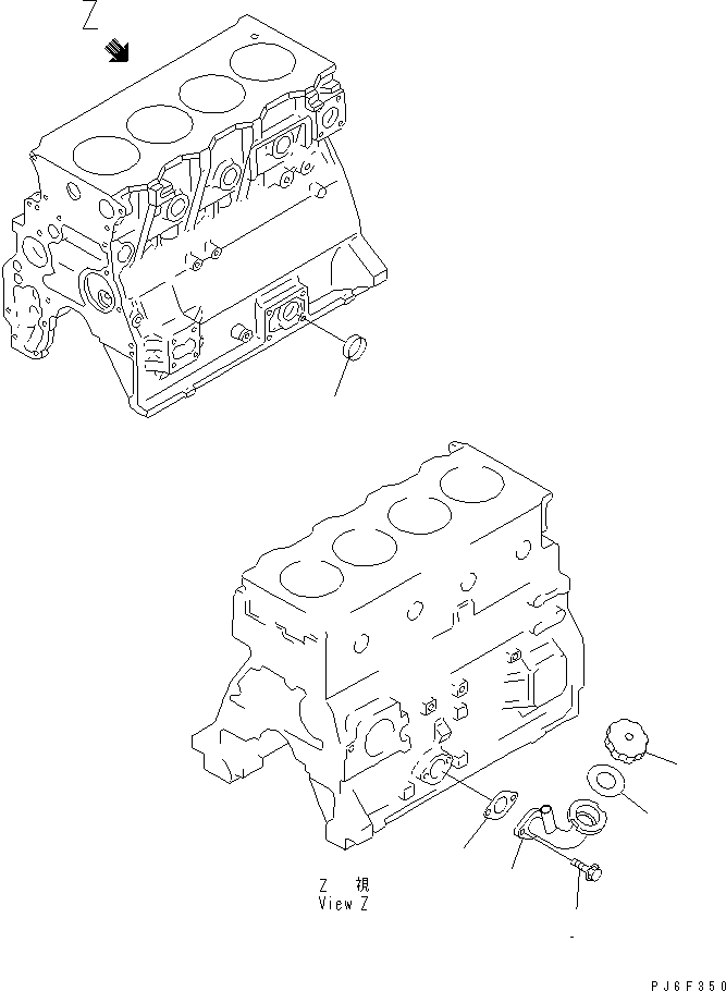 Diesel Generators Komatsu / EGS65-5     S4D95LE-2(KDP0313C) / CYLINDER BLOCK COVER(#107652-)(030150 : A2070-A0A3)