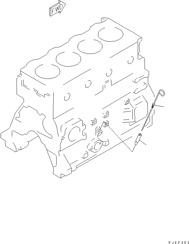 Diesel Generators Komatsu / EGS65-5     S4D95LE-2(KDP0313C) / OIL LEVEL GAUGE(#107651-)(030180 : A2190-B0A4)