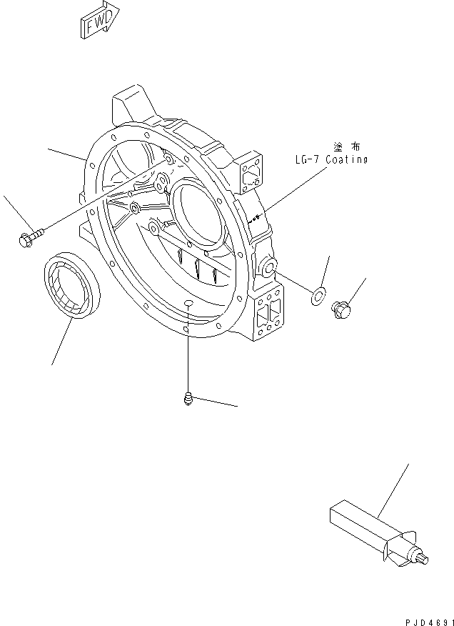 Diesel Generators Komatsu / EGS65-5     S4D95LE-2(KDP0313C) / FLYWHEEL HOUSING(#107651-)(030190 : A2210-A0A3)