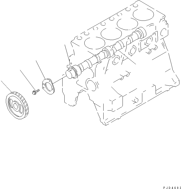 Diesel Generators Komatsu / EGS65-5     S4D95LE-2(KDP0313C) / CAMSHAFT AND GEAR(030240 : A2410-A0A1)