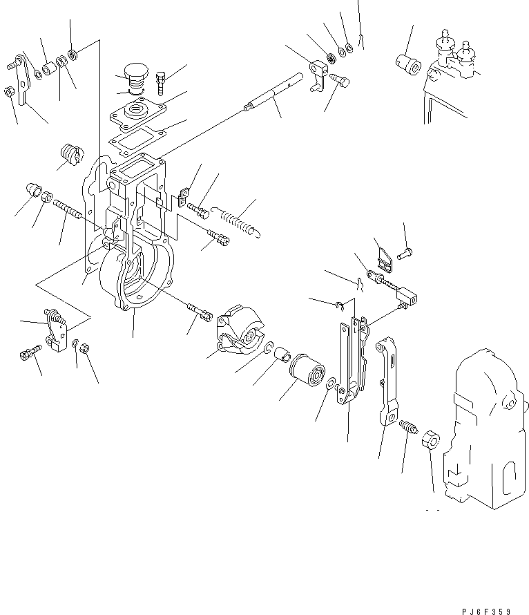 Diesel Generators Komatsu / EGS65-5     S4D95LE-2(KDP0313C) / FUEL INJECTION PUMP (GOVERNOR) (1/2) (INNER PARTS)(#107652-)(030360 : A4010-D0A4)