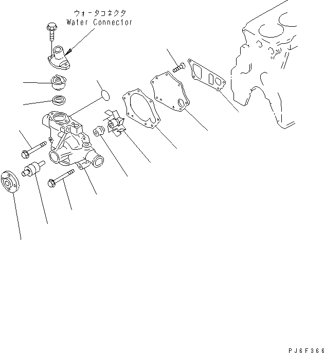 Diesel Generators Komatsu / EGS65-5     S4D95LE-2(KDP0313C) / WATER PUMP(#107651-)(030460 : A5010-A0A4)
