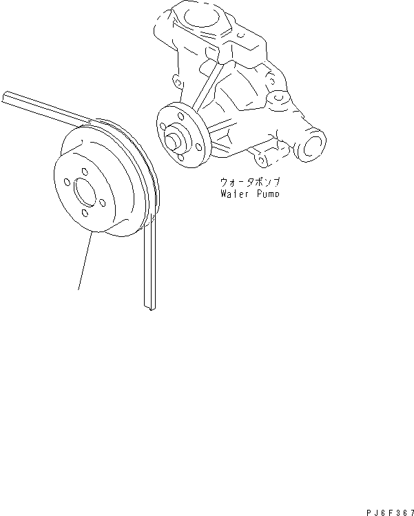 Diesel Generators Komatsu / EGS65-5     S4D95LE-2(KDP0313C) / WATER PUMP PULLEY (NON HARDENING PULLEY)(#107651-)(030470 : A5020-A0A3)
