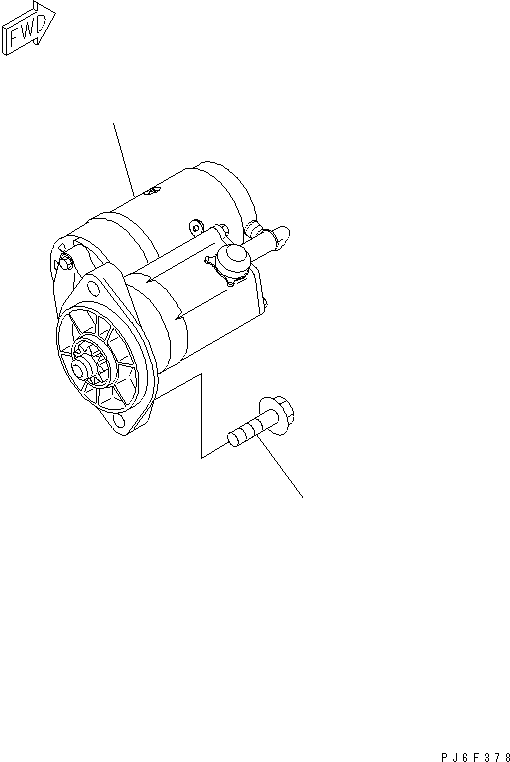 Diesel Generators Komatsu / EGS65-5     S4D95LE-2(KDP0313C) / STARTING MOTOR MOUNTING (2.2KW)(#107651-)(030570 : A6210-A0A2)