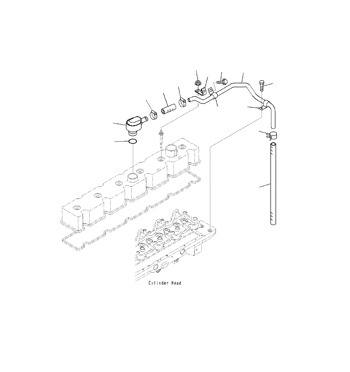 Bulldozers Komatsu / D68ESS-12E0 S/N J20001-UP(KI-00001) / BREATHER (HOSE)(|A0000040 : |A0000040)