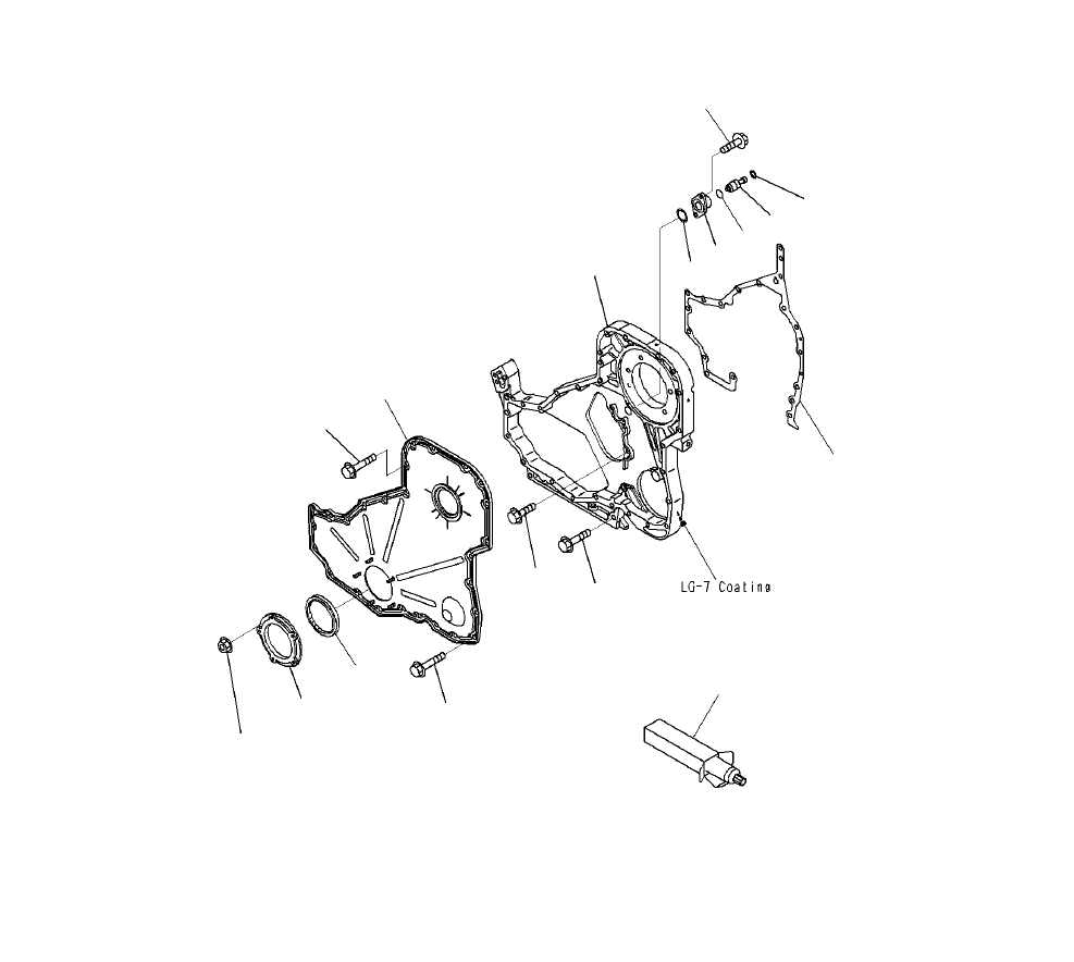 Bulldozers Komatsu / D68ESS-12E0 S/N J20001-UP(KI-00001) / FRONT COVER(|A0000250 : |A0000250)
