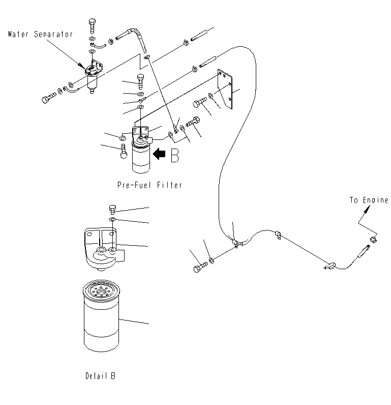 Excavators Komatsu / PC130F-7 S/N J10001-UP(KI-00005) / FUEL LINE (WATER SEPARATOR)(FUEL FILTER)(|D0090040 : |D0090040)