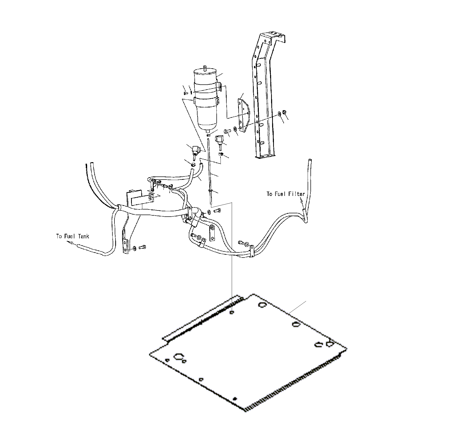 Excavators Komatsu / PC130F-7 S/N J10001-UP(KI-00005) / FUEL LINE (ADDITIONAL FUEL FITER)(|D0090050 : |D0090050)