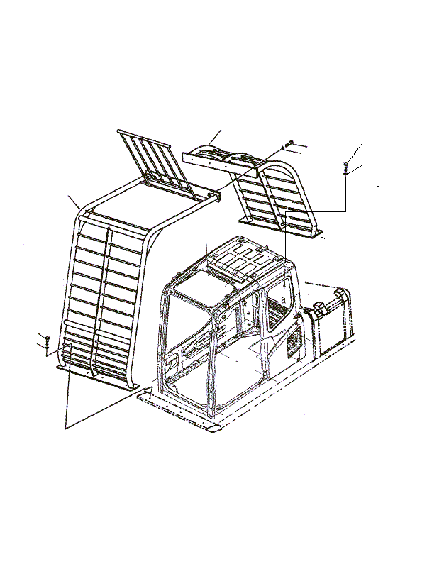 Excavators Komatsu / PC130F-7 S/N J10001-UP(KI-00005) / CABIN GUARD (J10001-J11047)(|K0210025 : |K0210025)