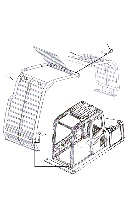 Excavators Komatsu / PC130F-7 S/N J10001-UP(KI-00005) / CABIN GUARD (#J11048-UP)(|K0210026 : |K0210026)