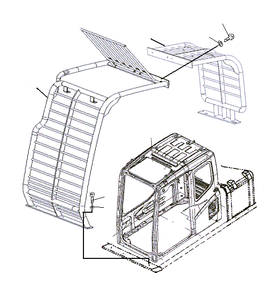 Excavators Komatsu / PC130F-7 S/N J10001-UP(KI-00005) / CABIN GUARD (FOR SHEAR HEAD)(J12367-J13007)(|K0210027 : |K0210027)
