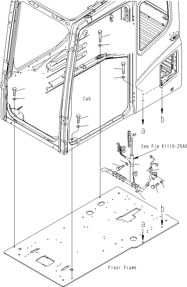 Excavators Komatsu / PC130F-7 S/N J10001-UP(KI-00005) / FLOOR FRAME (OPERATOR