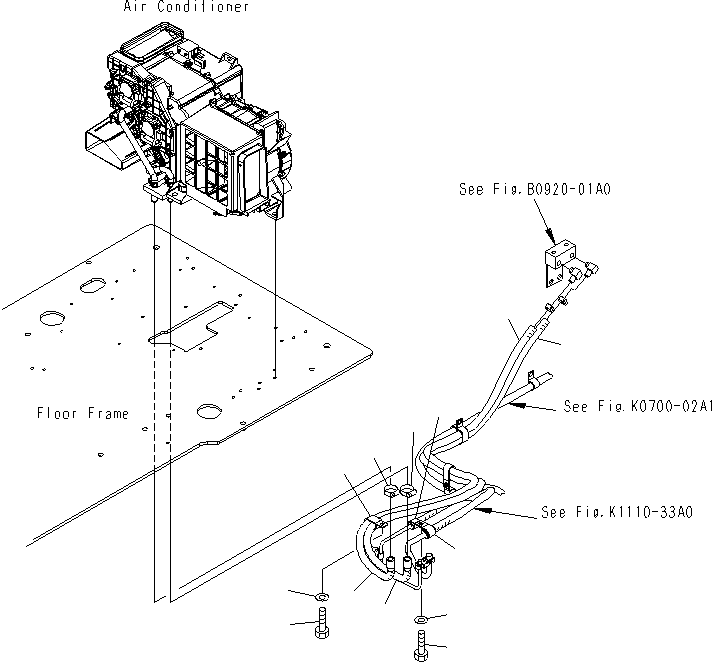 Excavators Komatsu / PC130F-7 S/N J10001-UP(KI-00005) / FLOOR FRAME (OPERATOR