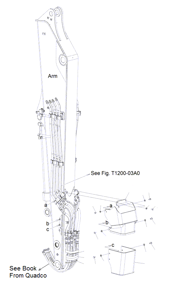 Excavators Komatsu / PC130F-7 S/N J10001-UP(KI-00005) / ARM (GUARD HOSE SHEAR HEAD)(FOR SHEAR HEAD)(J12367-UP)(|T0360290 : |T0360290)