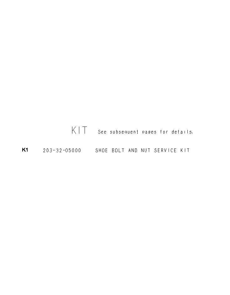 Excavators Komatsu / PC130F-7 S/N J10001-UP(KI-00005) / SHOE BOLT AND NUT SERVICE KIT(|Y0510020 : |Y0510020)