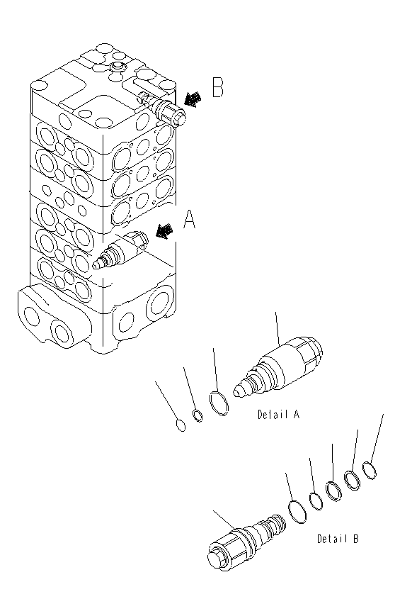 Excavators Komatsu / PC130F-7 S/N J10001-UP(KI-00005) / MAIN VALVE (6-VALVE) (8/11) (WITH DRIFT PREVENTIVE)(|Y0510310 : |Y0510310)