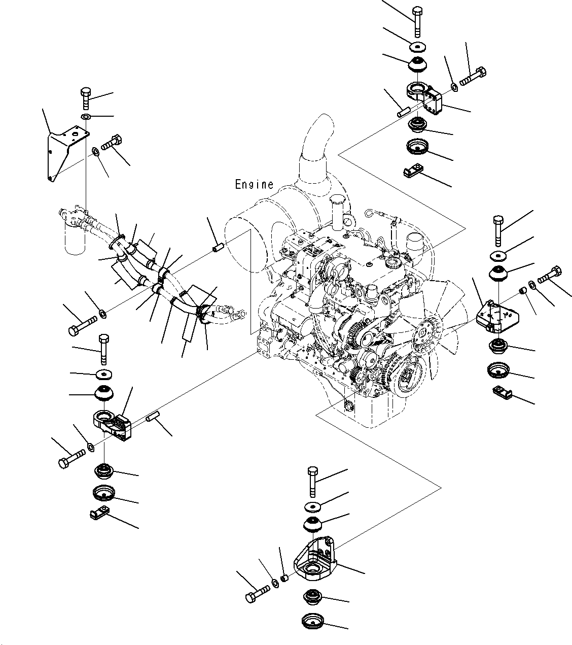 Excavators Komatsu / PC160LC-8 S/N J10001-UP(KI-00008) / ENGINE MOUNTING(|B0030110 : |B0030110)