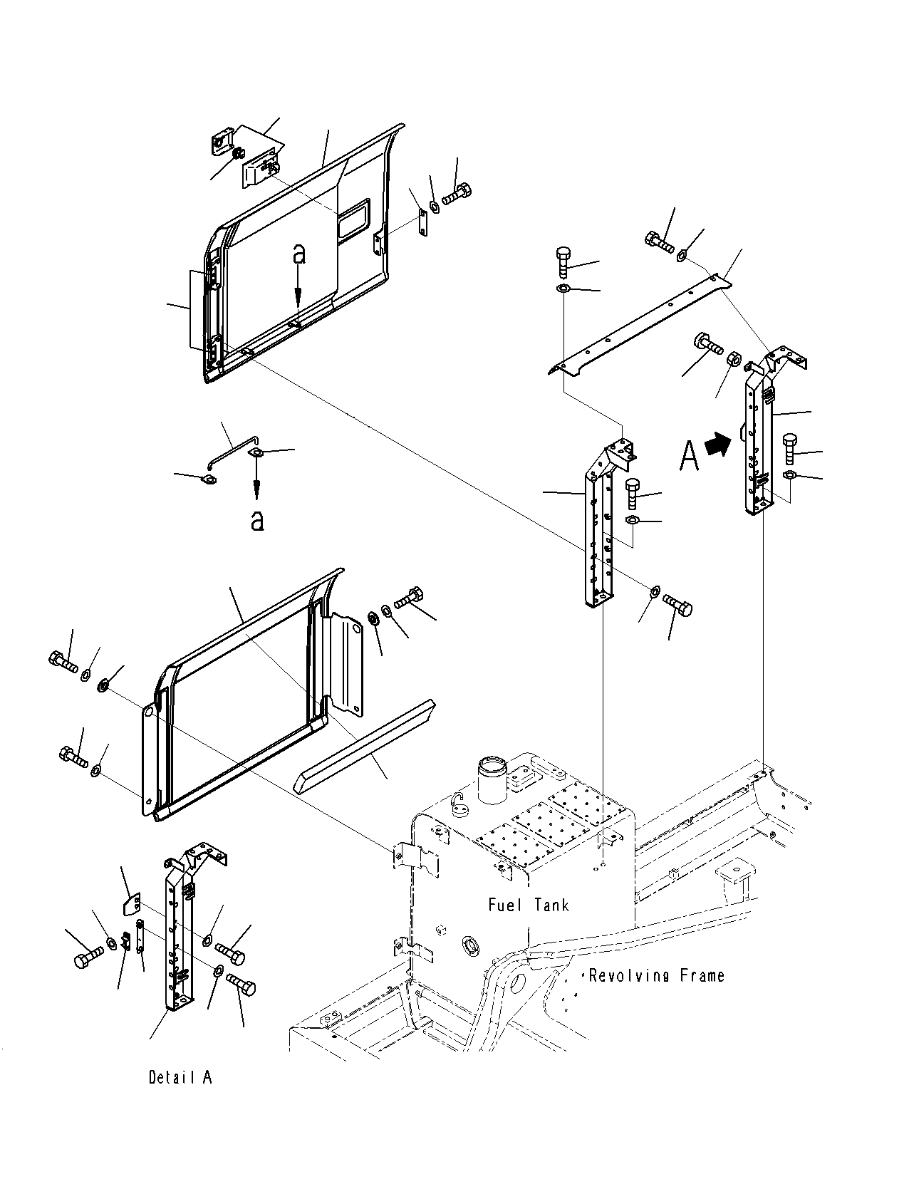 Excavators Komatsu / PC160LC-8 S/N J10001-UP(KI-00008) / SIDE COVER AND MACHINE CAB DOOR, R.H(|M0330060 : |M0330060)