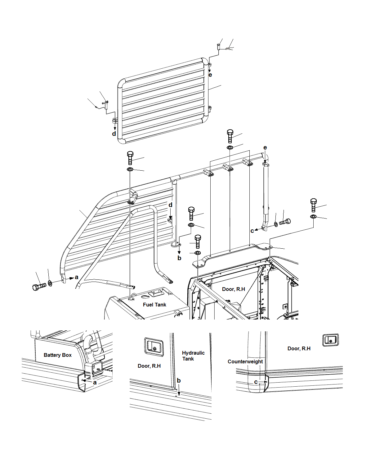Excavators Komatsu / PC160LC-8 S/N J10001-UP(KI-00008) / DOOR GUARD, R.H(|M0330070 : |M0330070)