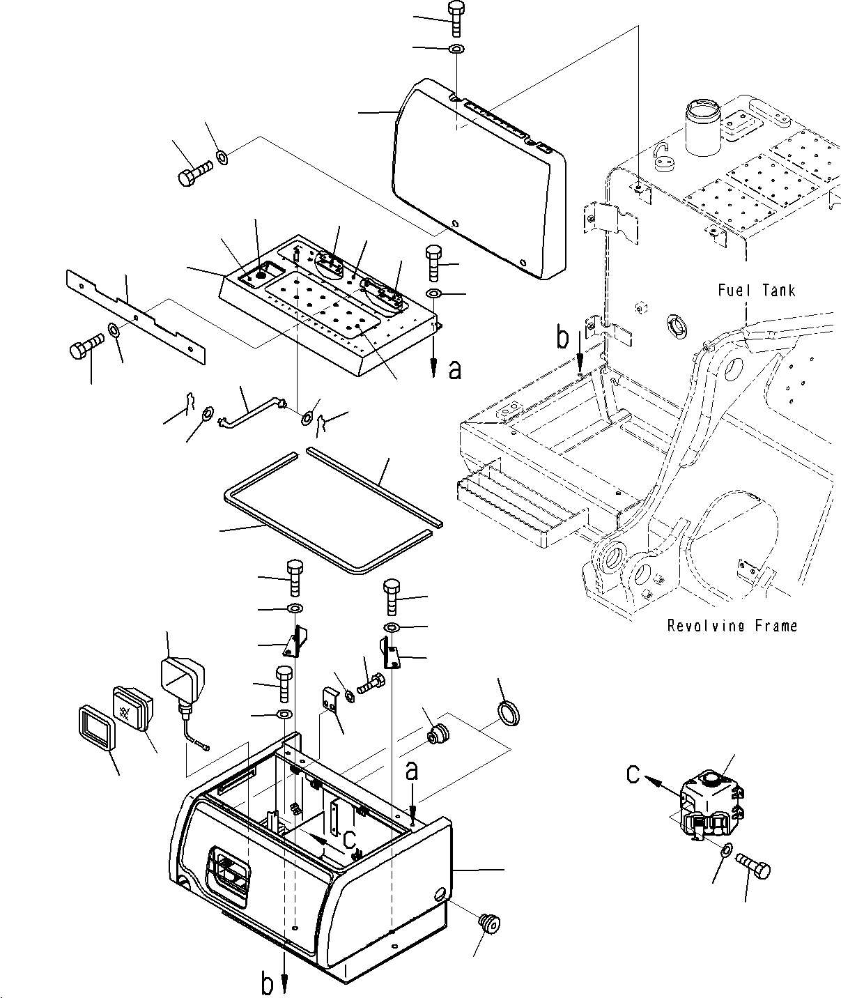 Excavators Komatsu / PC160LC-8 S/N J10001-UP(KI-00008) / SIDE CASE, R.H(|M0330120 : |M0330120)