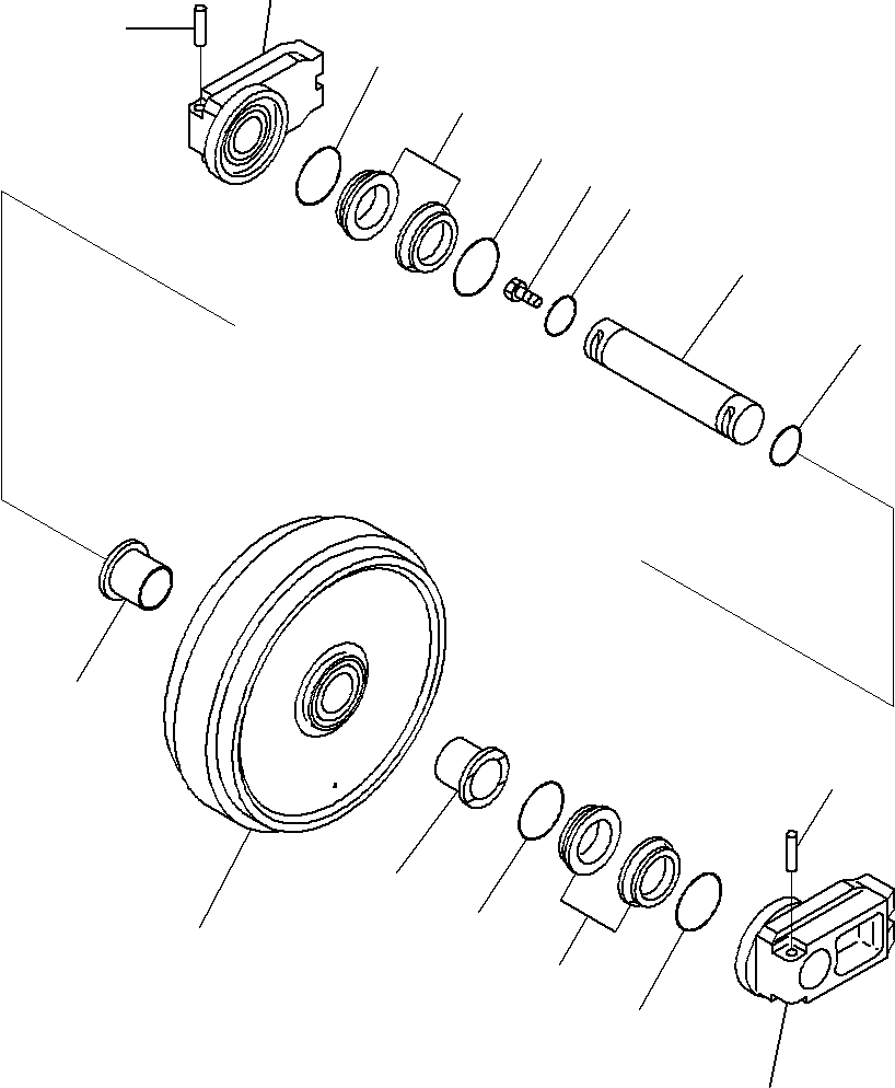 Excavators Komatsu / PC160LC-8 S/N J10001-UP(KI-00008) / FRONT IDLER AND IDLER CUSHION (1/2)(|R0360010 : |R0360010)
