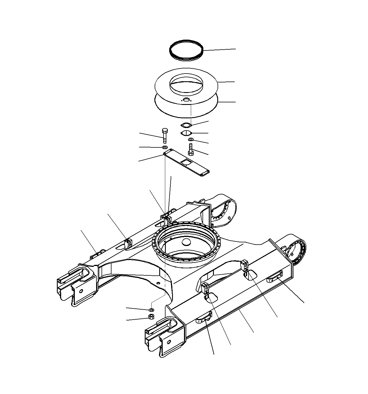 Excavators Komatsu / PC160LC-8 S/N J10001-UP(KI-00008) / TRACK FRAME(|R0360070 : |R0360070)