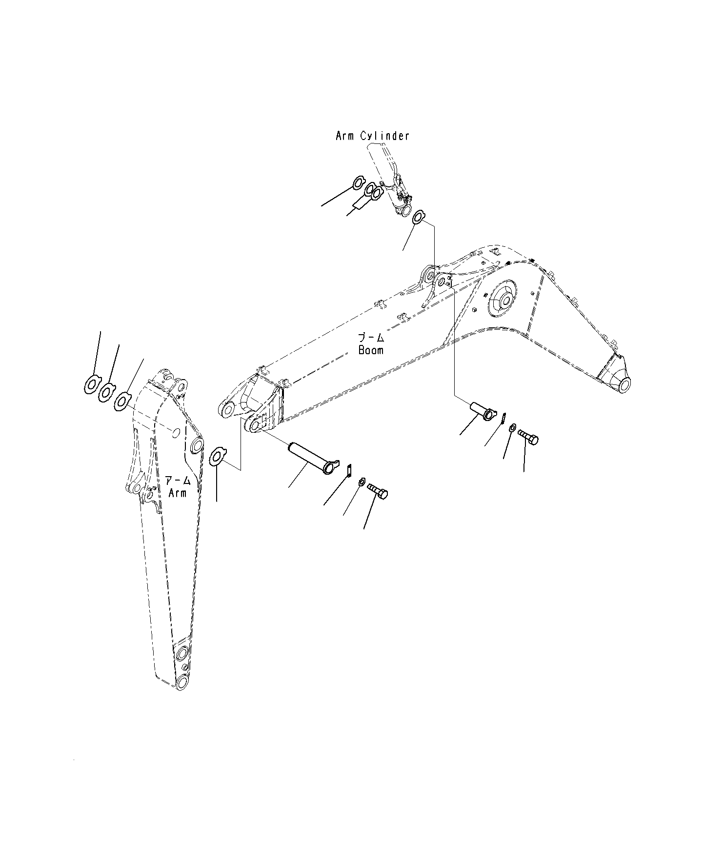 Excavators Komatsu / PC160LC-8 S/N J10001-UP(KI-00008) / BOOM (TOP PIN AND BOOM)(500 HOURS)(|T0390020 : |T0390020)