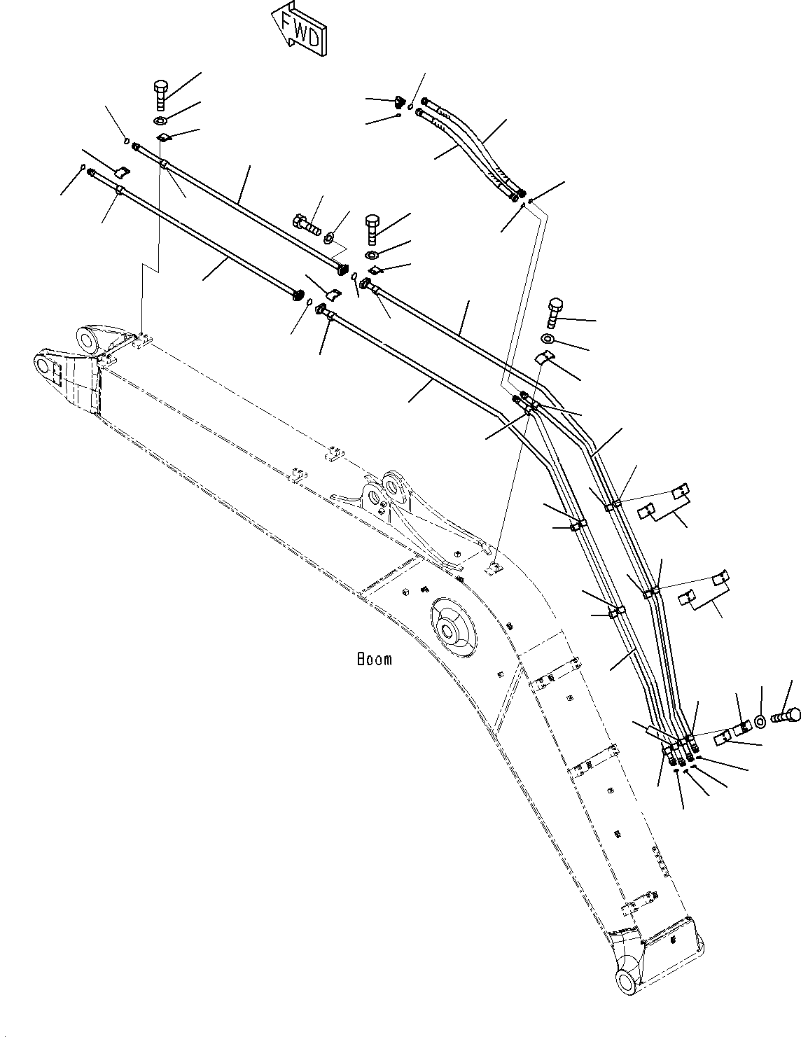 Excavators Komatsu / PC160LC-8 S/N J10001-UP(KI-00008) / BOOM (5150MM, 500 HOURS)(ARM AND BUCKET CYLINDER PIPING)(|T0390030 : |T0390030)