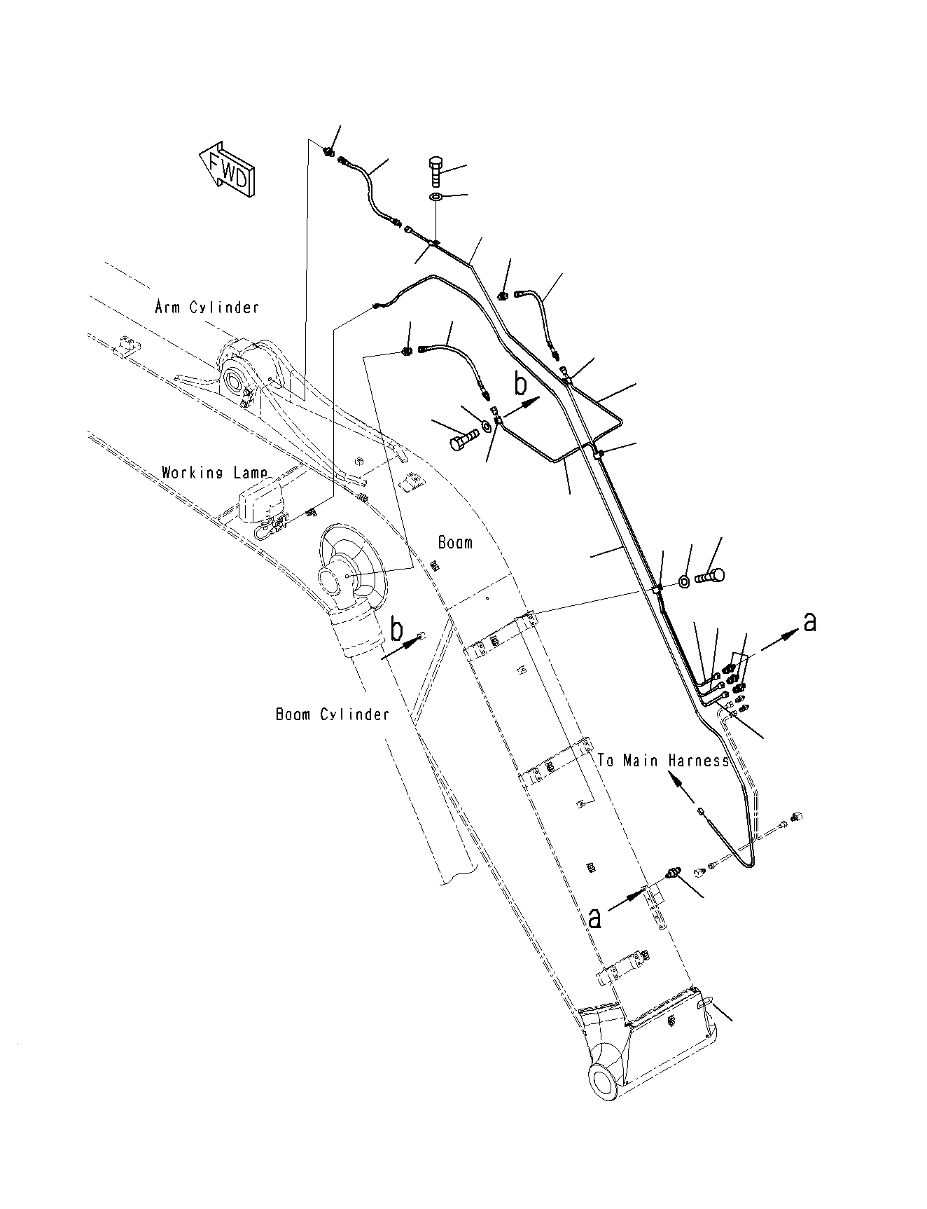 Excavators Komatsu / PC160LC-8 S/N J10001-UP(KI-00008) / BOOM (LUBRICATION PIPING)(|T0390040 : |T0390040)