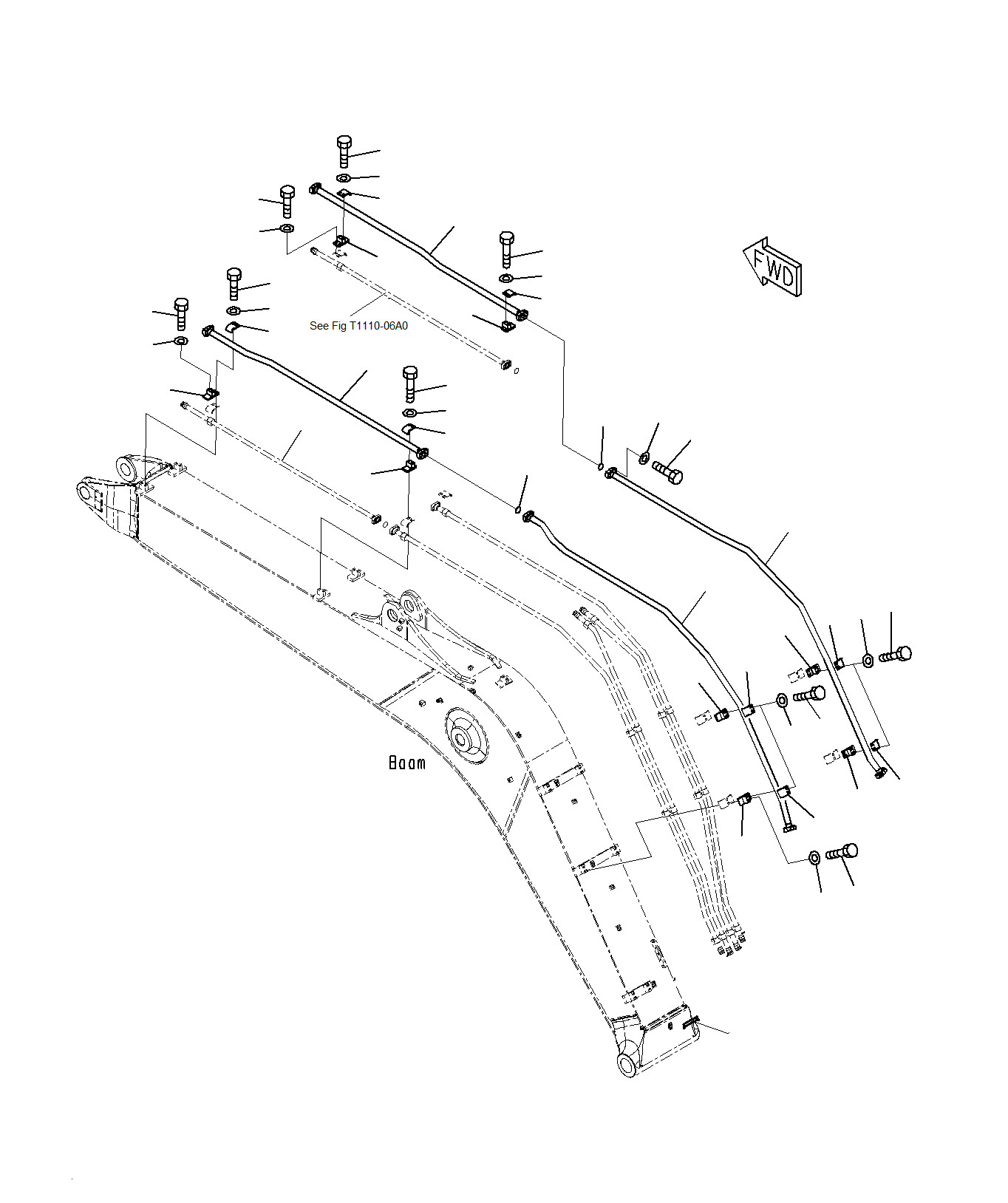 Excavators Komatsu / PC160LC-8 S/N J10001-UP(KI-00008) / BOOM (ADDITIONAL PIPING)(|T0390080 : |T0390080)