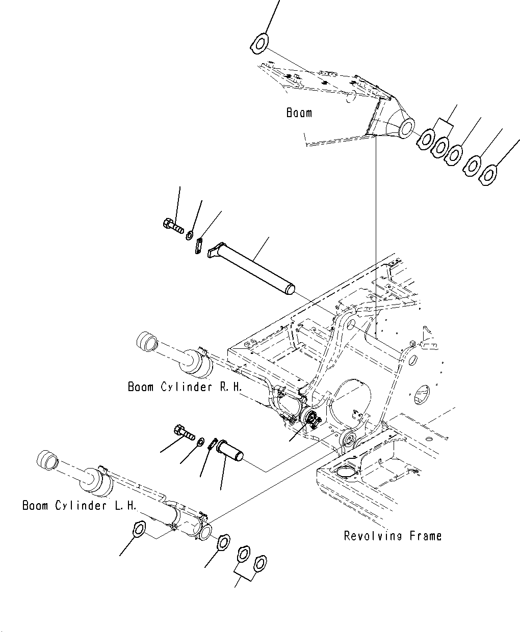 Excavators Komatsu / PC195LC-8 S/N J10001-UP(KI-00009) / BOOM FOOT PIN (500 HOUR LUBRICATION INTERVAL)(J10001-J10096)(|J0240020 : |J0240020)