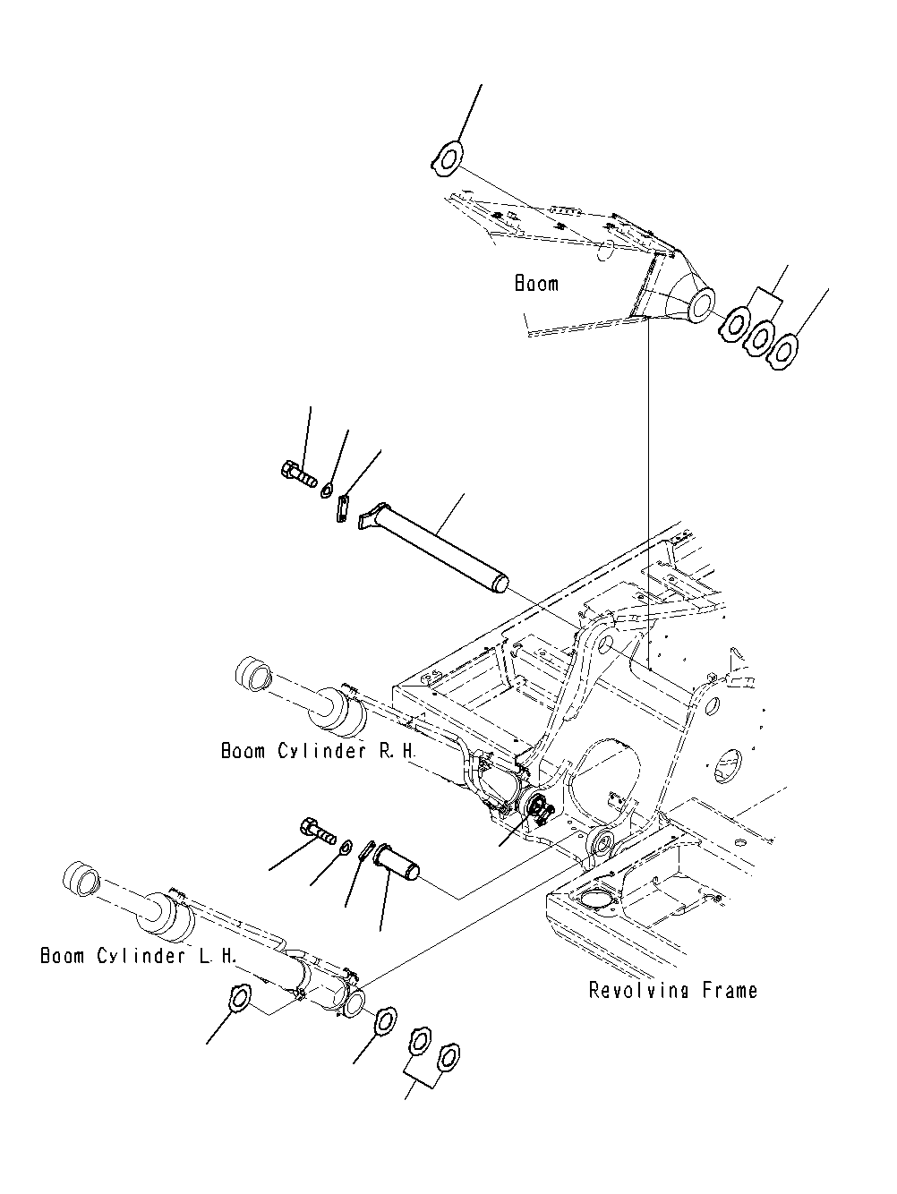 Excavators Komatsu / PC195LC-8 S/N J10001-UP(KI-00009) / BOOM FOOT PIN (100 HOUR LUBRICATION INTERVAL)(J10097-UP)(|J0240021 : |J0240021)