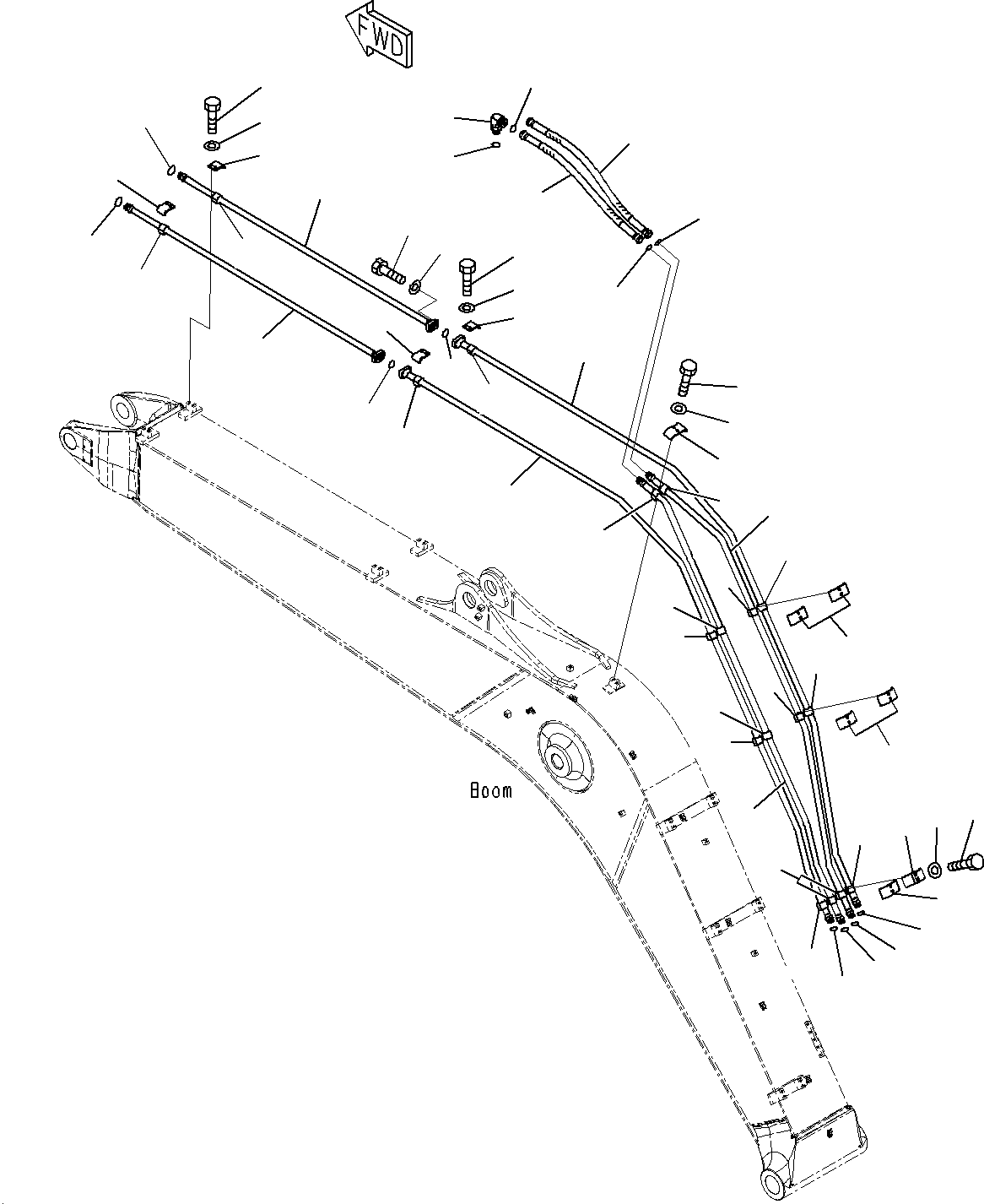 Excavators Komatsu / PC195LC-8 S/N J10001-UP(KI-00009) / BOOM (ARM AND BUCKET CYLINDER PIPING)(500H)(J10001-J10096)(|T0390030 : |T0390030)