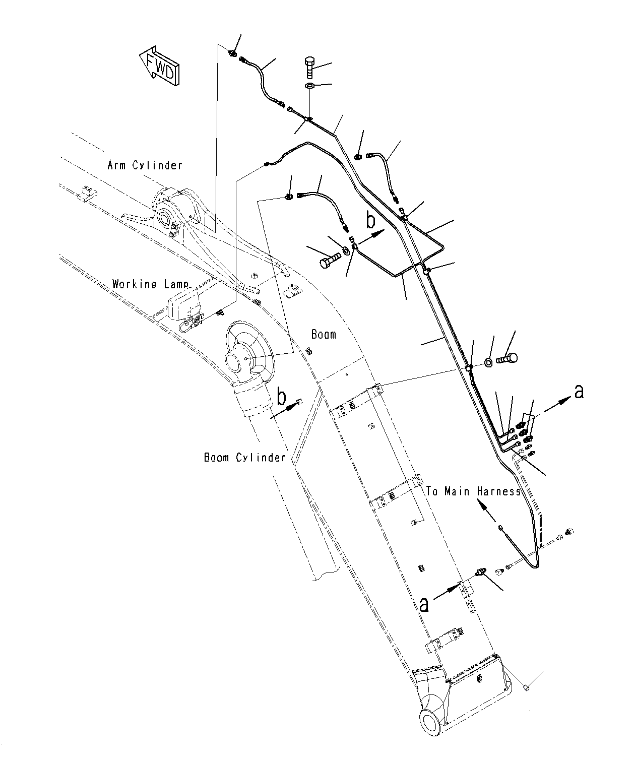 Excavators Komatsu / PC195LC-8 S/N J10001-UP(KI-00009) / BOOM (LUBRICATION PIPING)(|T0390040 : |T0390040)