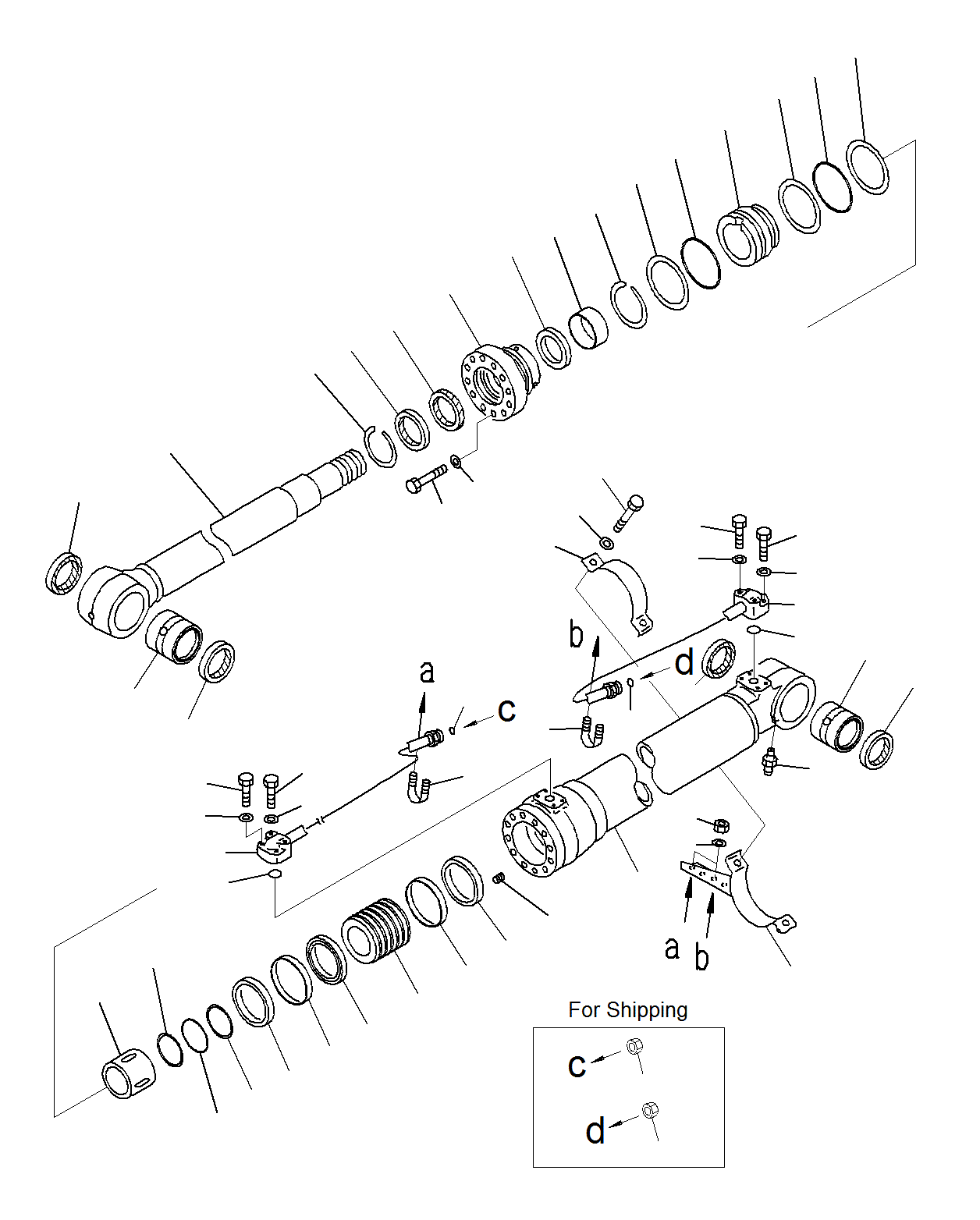 Excavators Komatsu / PC195LC-8 S/N J10001-UP(KI-00009) / BOOM CYLINDER, L.H (500 HOURS)(INNER PARTS)(J10001-J10096)(|T0390061 : |T0390061)